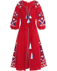March11 Kilim Embroidered Linen Maxi Dress