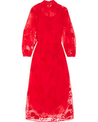 Simone Rocha Embroidered Tulle Midi Dress Uk6