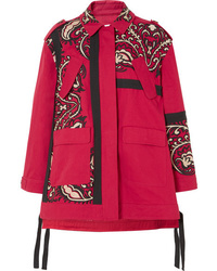 Red Embroidered Military Jacket