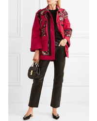 REDVALENTINO Oversized Embroidered Cotton Twill Jacket
