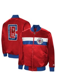 STARTE R Red La Clippers The Ambassador Satin Full Zip Jacket