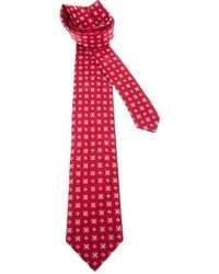 Red Embroidered Silk Tie