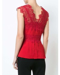 Yigal Azrouel Embroidered Pleated Top