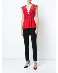 Yigal Azrouel Embroidered Pleated Top