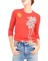 J.Crew Embroidered Palm Tree Tippi Sweater