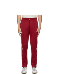 Red Embroidered Sweatpants