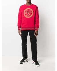 VERSACE JEANS COUTURE Embroidered Logo Crew Neck Sweatshirt