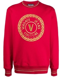 VERSACE JEANS COUTURE Embroidered Logo Crew Neck Sweatshirt