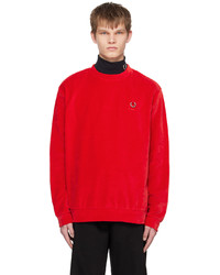 Raf Simons Red Embroidered Sweatshirt