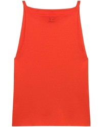 Courrèges Embroidered Logo Cotton Tank Top