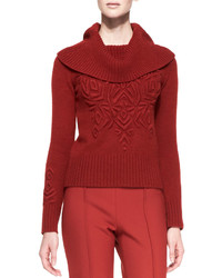 Red Embroidered Turtleneck