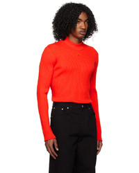 Courrèges Red Embroidered Turtleneck