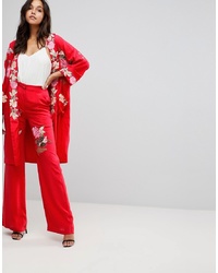 Millie Mackintosh Rose Embroidery Wide Leg Trousers