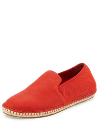 Eileen Fisher Flit Stretch Back Leather Espadrille Red