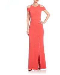 ABS by Allen Schwartz Abs Cut Out Crepe Cold Shoulder Gown