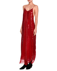 Stella McCartney Bernice Sequined Cami Gown Red