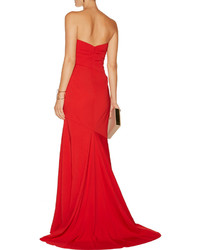 Badgley Mischka Bow Detailed Crepe Gown