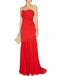 Badgley Mischka Bow Detailed Crepe Gown