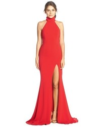 Jay Godfrey Cameo Backless Crepe Gown