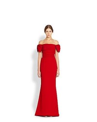 Dolce & Gabbana Off The Shoulder Bow Gown Red