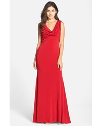 Terani Couture Embellished Back Jersey Gown Shawl