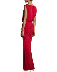 Laundry by Shelli Segal Embellished Blouson Gown Aurora Red