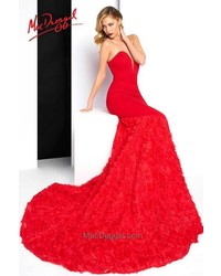 Mac Duggal Evening Gowns 65219 Bustier Gown In Red