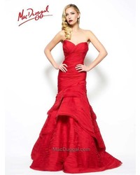 Mac Duggal Evening Gowns 80583 R Bustier Gown In Deep Red