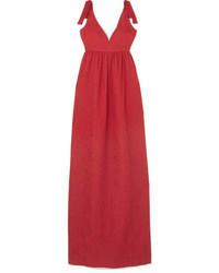Rebecca Vallance Harlow Bow Detailed Cloqu Maxi Dress