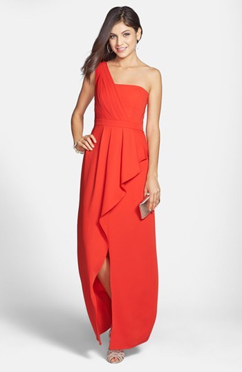 BCBGMAXAZRIA Kristine One Shoulder Peplum Gown 338 Nordstrom