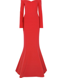 Rebecca Vallance Lamour Off The Shoulder Crepe Gown