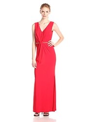 Laundry by Shelli Segal Twist Front Gown With Metal Belt
