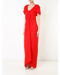 Paule Ka Long Draped Woven Dress