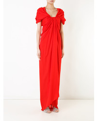 Paule Ka Long Draped Woven Dress