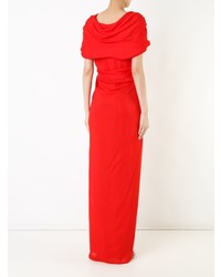 Paule Ka Long Draped Woven Dress