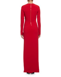 Lanvin Long Sleeve Column Gown Red