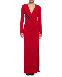 Lanvin Long Sleeve Column Gown Red