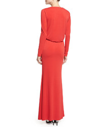 Rachel Zoe Long Sleeve Cowl Neck Gown