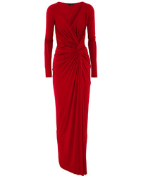 Donna Karan New York Twist Front Draped Stretch Jersey Gown