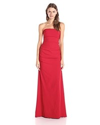 Nicole Miller Felicity Techy Crepe Strapless Gown