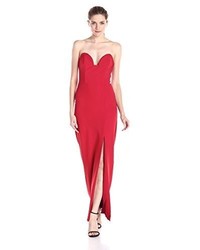 Nicole Miller Techy Crepe Pointed Strapless Gown