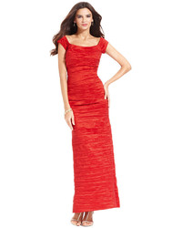 Alex Evenings Off The Shoulder Taffeta Crinkled Gown
