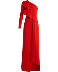 Givenchy One Shoulder Draped Panel Cady Gown
