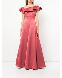 Paule Ka One Shoulder Flared Gown