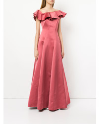 Paule Ka One Shoulder Flared Gown