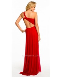 Dave and Johnny Open Back One Shoulder Prom Dress