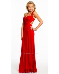 Dave and Johnny Open Back One Shoulder Prom Dress