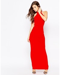 Asos Petite 90s High Neck Maxi Dress With Low Back
