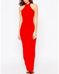 Asos Petite 90s High Neck Maxi Dress With Low Back