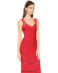 Herve Leger Rilla Crochet Stripe Gown